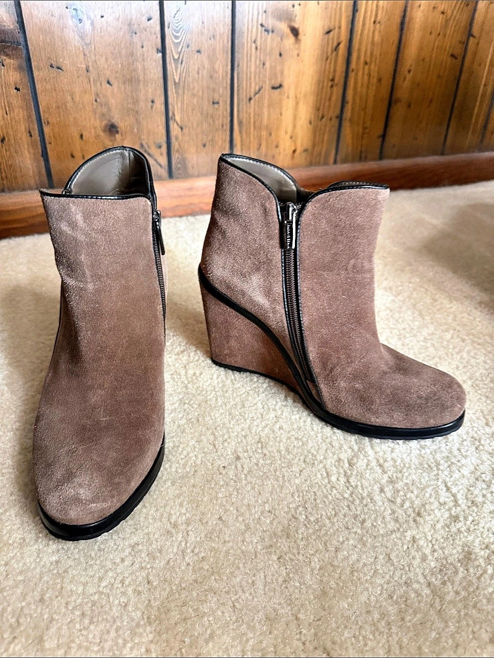 Vince Camuto Women's Brown Wedge Ankle Boots